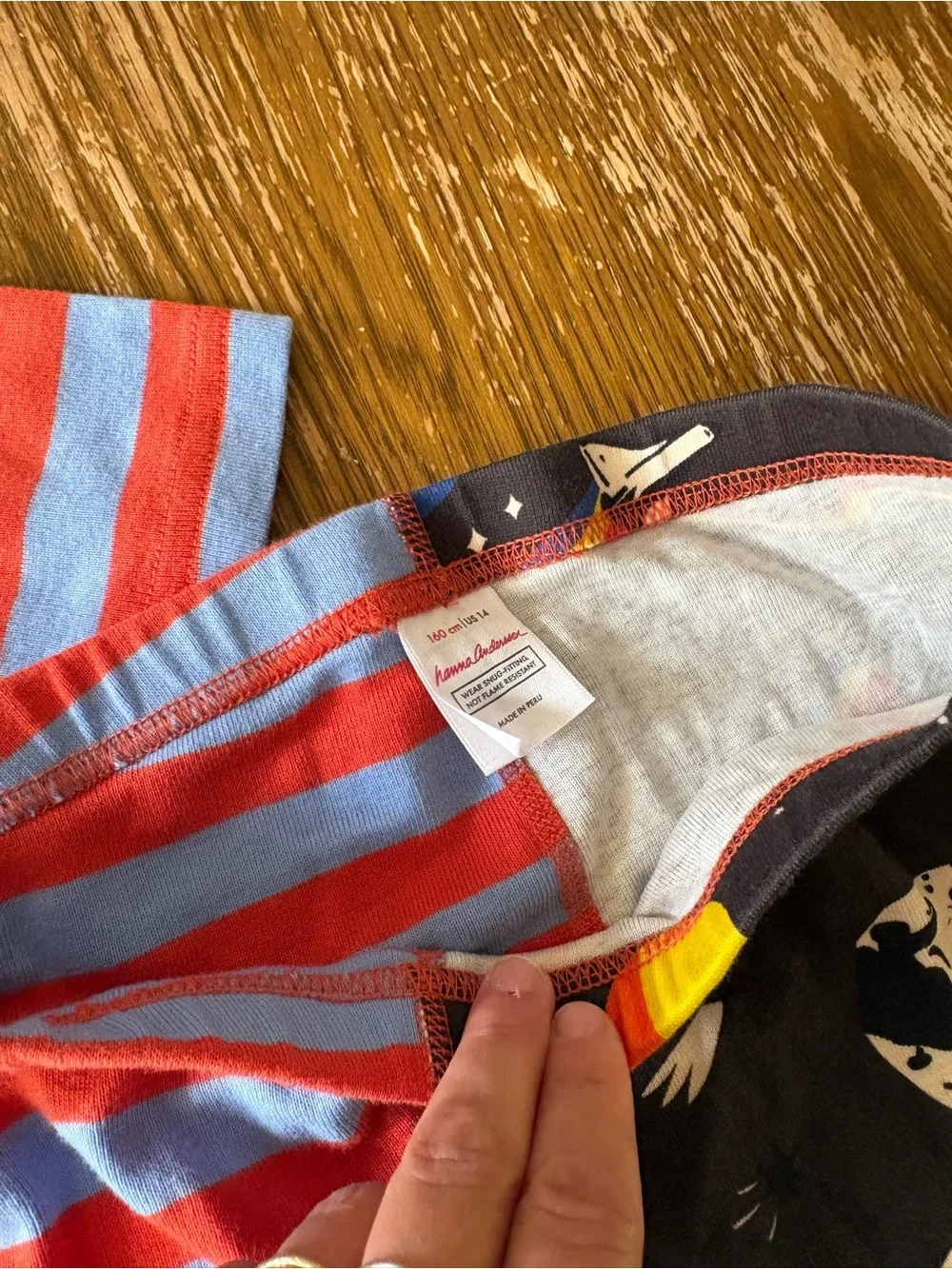 Hanna Andersson Kids Space and Striped Short John PJs - Size 14 kids youth